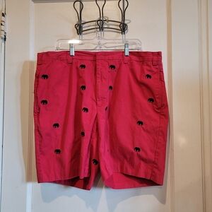 Men's Size 40 Republican Crimson Red Chino Shorts With Embroidered Elephants 9"